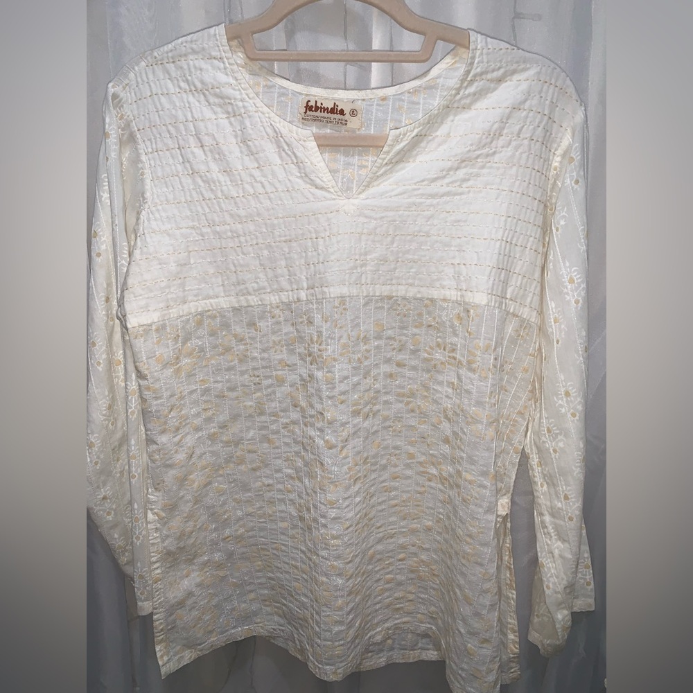 Fabindia Ivory Kurta Long Sleeve